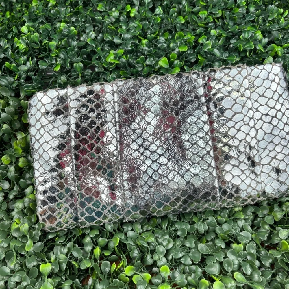 MICHAEL KORS TILDA Metallic Snakeskin Clutch
